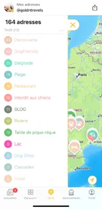 Application Mapstr pour voyages, restaurants, hotels