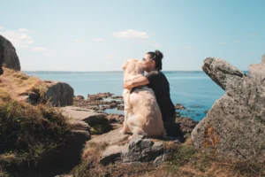 Randonnée en Bretagne avec sonc chien pointe de Bihit