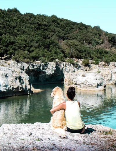 Les Cascades du Sautadet avec son chien