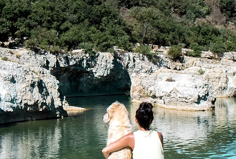 Les Cascades du Sautadet avec son chien